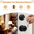 thumbnail image 2 of Probrico Entry Door Knobs Lock Set and Single Cylinder Deadbolt Combination Set Entry Door Locksets with Deadbolt Same Key Flat Black (3 Pack) Keyed Alike, 2 of 5