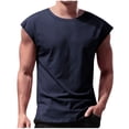 thumbnail image 1 of Timegard Tank Tops Men Crewneck Cap Sleeve Solid Color Basic Tee Casual Comfy Shirts Top Blouse Summer, 1 of 5