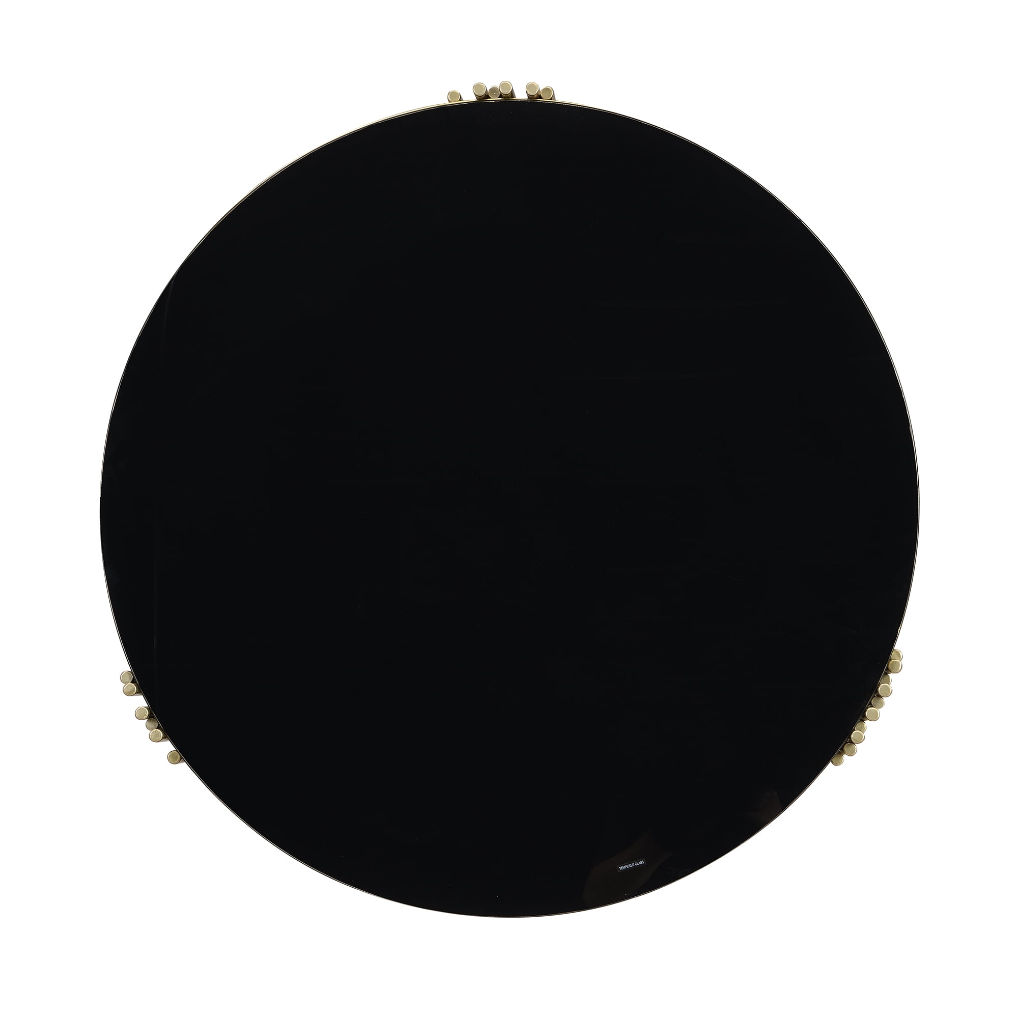 Table basse moderne en verre Noble House 31,5 po, fini doré, noir et or