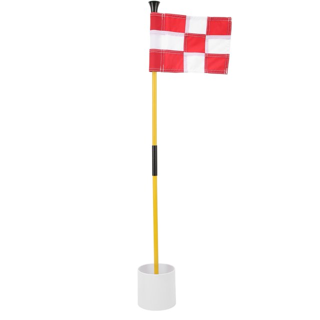 Golf Pin Flag Hole Cup Set Tear Resistant NylonSturdy Fiberglass Flagpole Aging Resistant ABS Plastic
