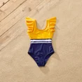 thumbnail image 3 of PatPat Girls Swimsuits July 4 Stripe Colorblock Spliced One Piece Bathing Suits Mommy and Me Family Matching Sets, 3 of 5
