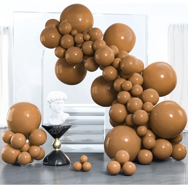 PartyWoo Chocolate Brown Balloons, 100 pcs Brown Balloons Different Sizes Pack of 18 Inch 12 Inch 10 Inch 5 Inch for Party Birthday Decorations Wedding Decorations
