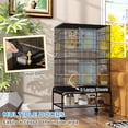 thumbnail image 4 of PawHut Cage à Oiseaux avec Support Roulant, Jouets, pour Perruches Canaris Noir, 4 of 10