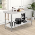 thumbnail image 3 of NSF Stainless Steel Work Table - 60x24x35 Inch - Adjustable Undershelf, Heavy Duty, Tool Hooks, Straight Edge, No Casters, No Backsplash, For Restaurant & Kitchen, 3 of 6