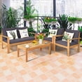 thumbnail image 3 of Gymax Ensemble de Conversation en Bois Rembourré 8 Pcs Ensemble de Mobilier de Patio Extérieur, 3 of 9