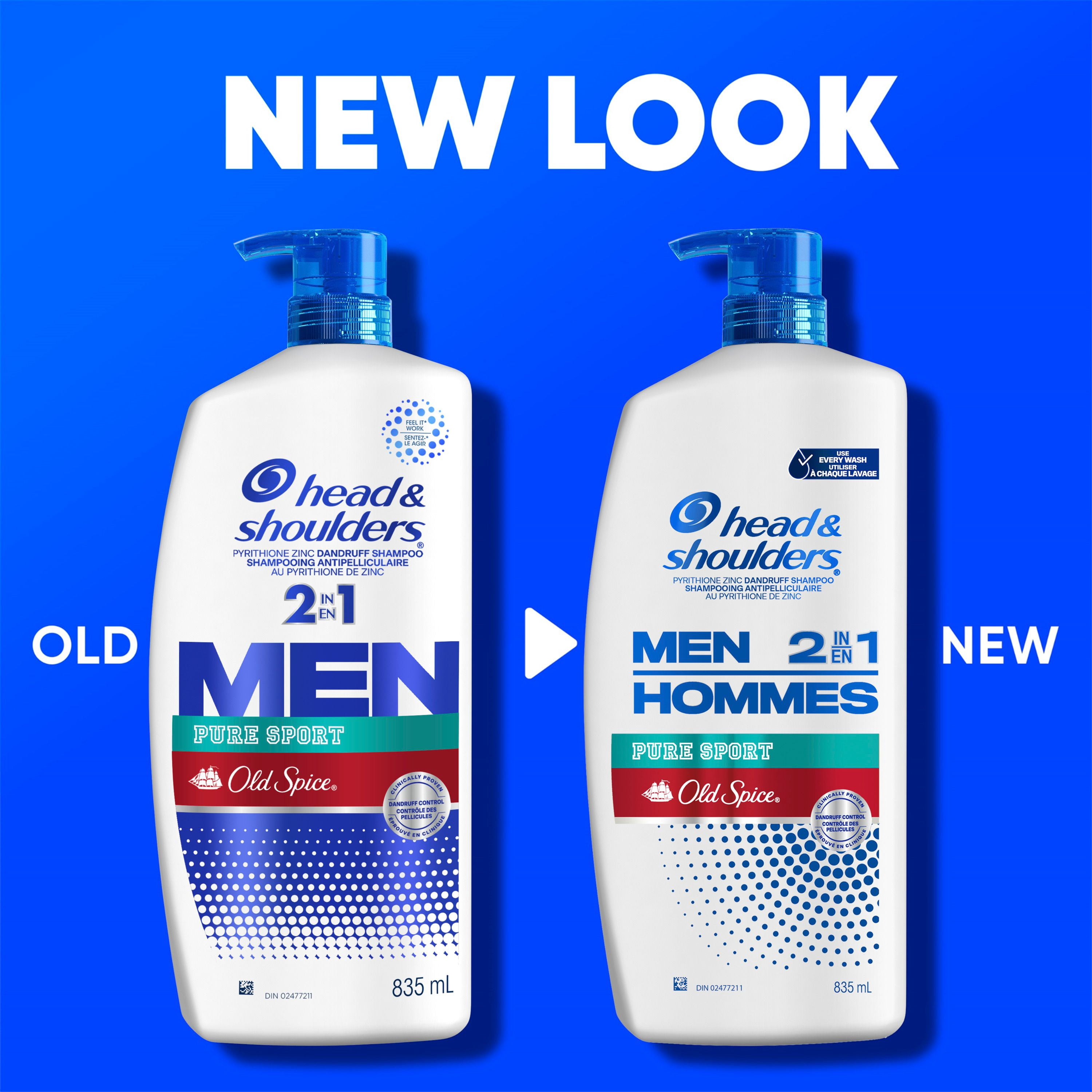 Head & Shoulders Old Spice Pure Sport 2-in-1 Anti-Dandruff Shampoo + Conditioner for Men