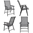 thumbnail image 1 of Costway Set of 4 Patio Folding Chairs Camping Deck Garden Pool Beach W/ Armrest, 1 of 9