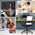 thumbnail image 4 of BestOffice Computer Chair Swivel Rolling Ergonomic Executive Lumbar Support Task Adjustable Stool for Home&Office, White, 4 of 7