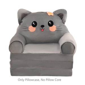 Folding Children's Sofa Backrest Armchair 2 in 1 Folding Children's Sofa Cute Cartoon Lazy Sofa Without Padding or Padding Core