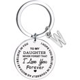 thumbnail image 1 of CHUANK Clearance To My Daughter Message Keychain Stainless Steel Initial Last Name 26 Letter Family Inspirational Keychain Gift, 1 of 2