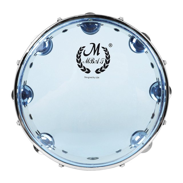 Milaget Musical Tambourine Blowing Bright Crisp Instrument Round Handheld hand drum 8inch Blue