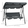 thumbnail image 3 of Outsunny 3-Seat Patio Swing Chair with Adjustable Canopy Grey, 3 of 10