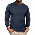 thumbnail image 1 of AherBiu Chandails à Manches Longues pour Hommes Col Ras du Cou Coupe Décontractée Hauts Automne Hiver Décontractés Amples Légers Chandail, 1 of 5