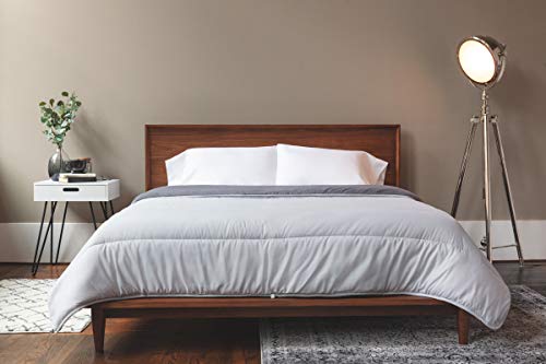 ViscoSoft Down Alternative Comforter Twin Size | Reversible Microfiber Gray Duvet Cover Insert