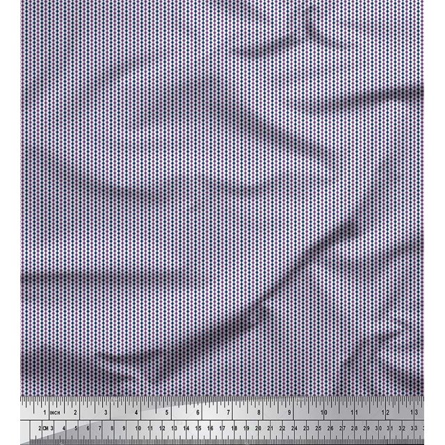 Soimoi Satin Silk Fabric Geometric Small Print Fabric by The Yard 42 Inch Wide