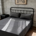 thumbnail image 4 of Deeceymbur Washed Cotton Solid Color Bedding Set 3 Piece Duvet Cover Fitted Sheet Pillowcases Soft Breathable, 4 of 6