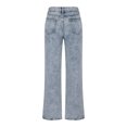 thumbnail image 3 of Weiqiqre Jeans for Womens Fall Fashion 2024 Mid Waisted Ripped Stretch Button Straight Full Length Pants On Sale, 3 of 5