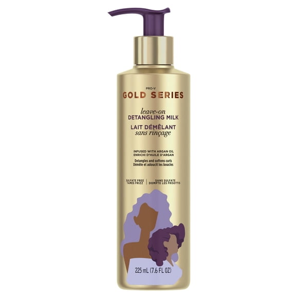 Gold Series from Pantene Sulfate-Free Detangling Milk with Argan Oil for Curly, Coily Hair