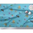 thumbnail image 3 of Soimoi Polyester Crepe Fabric Planet,Animal & Spaceship Cartoon Decor Fabric Printed Yard 52 Inch Wide, 3 of 3