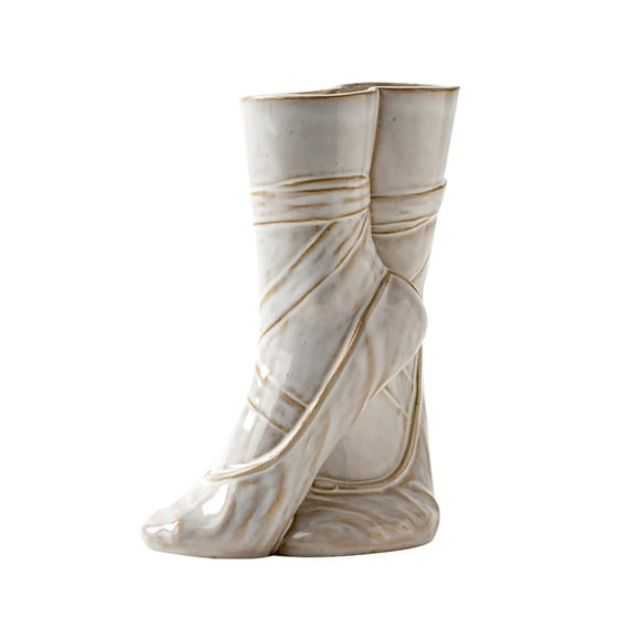 Vase pour Fleurs Ornement en Forme de Soulier de Ballet en Céramique pour Plantes Sèches et Pampa sur Table à Café Table à Manger Bureau Ou Étagère