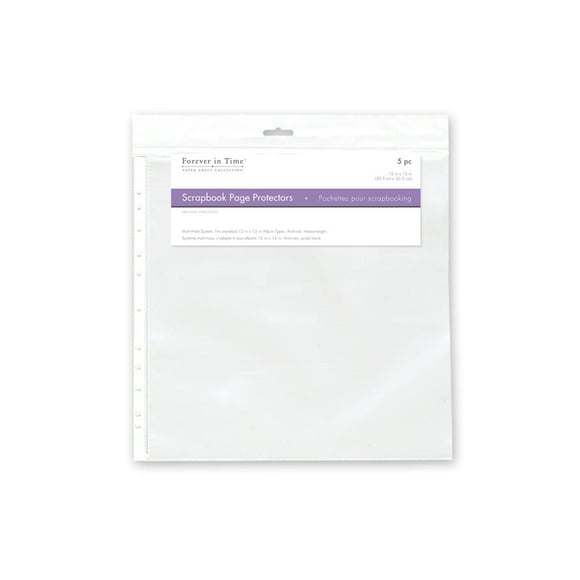 Pochettes pour scrapbooking 12"x12": 0.06mm sans acide x5pgs