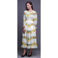 thumbnail image 3 of Bimba Tie-Dye Women Cotton Smocked Boho Renaissance Long Ruffle MaxiDress-XX-Large, 3 of 5
