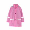 thumbnail image 1 of Virmaxy Toddler Baby Girls Boys Fleece Raincoat Kids Mid-Length Solid Hooded Rushing Jacket with Reflective Stripes Long Sleeve Open Front Waterproof Plush Outwear with Pocket Pink 4T, 1 of 8