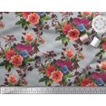 thumbnail image 3 of Soimoi Rayon Fabric Geometric,Leaves & Peony Floral Decor Fabric Printed Yard 42 Inch Wide, 3 of 3