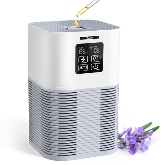 Purificateur d'Air pour la Maison, Couverture jusqu'à 600 Pi2, Filtre HEPA H13 Véritable, Éponge à Parfum, 6 Minuteries, Fonctionnement Silencieux - Idéal pour les Animaux, les Squames, les Odeurs, la Poussière, la Fumée, le Pollen