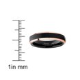 thumbnail image 3 of Mens Tungsten Wedding Band Ring Black Rose Goldtone Edges 4MM, 3 of 3