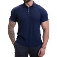 thumbnail image 3 of FNFYFH Clearance Chemises de Golf pour Hommes Col Manches Courtes T-Shirts Été Col Rabattu Blouses Bleu Foncé,S, 3 of 8