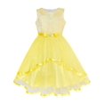thumbnail image 1 of Flower Girl Dress Yellow Belted Wedding Party Bridesmaid 7 Years, 1 of 6