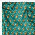 thumbnail image 4 of Soimoi Green Poly Georgette Fabric Triangle & Pine Fruits Printed Fabric 1 Yard 42 Inch Wide, 4 of 5