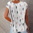 thumbnail image 2 of Blouses à Manches Courtes pour Femmes Femmes Décontracté Imprimé Manches Courtes Col Rond Chandail Blouse T-Shirt Hauts Femmes Hauts à Manches Courtes Femmes Blouse à Manches Courtes Hauts à Manches Courtes pour Femmes, 2 of 5