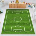 thumbnail image 1 of Tapis de Soccer Scène Sportive Intéressante Antidérapant Impression Lavable à la Machine Réduction du Bruit Jouer au Soccer Rectangle Gazon Artificiel Terrain de Soccer Tapis Épaissi pour Salon E 80x1, 1 of 13