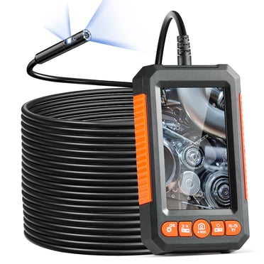VEVOR Caméra d'Endoscope avec Lumières, Borescope à Double Objectif, Câble de 49,2 Pi, Écran de 4,3 Po