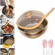 12in Titanium Alloy Non-Stick Pot with Lid, Multi-Purpose Deep Saute Pan with Steamer Basket, Nonstick Frying Pan Cookware Sets for Frying Stir-frying Stewing Cooking Methods(Pot+Lid)
