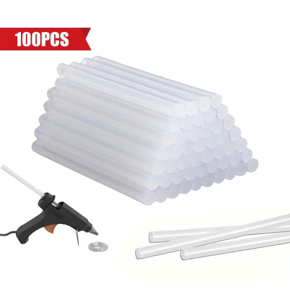 Lot de 100 Bâtons de Colle Chaude Transparents 7 mm x 100 mm pour Pistolets à Colle à Haute/basse Température - Fournitures d'Artisanat à Adhérence Forte pour Bricolage, Réparations à Domicile et Projets Artistiques