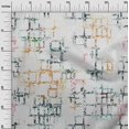 thumbnail image 3 of oneOone Rayon White Fabric Geometric Sewing Material Print Fabric By The Yard 56 Inch Wide-9N, 3 of 5