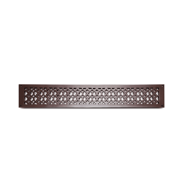 Grille de Retour d'Air 4′′ x 24′′ avec Plaque avant 6′′ x 26′′ – Couvercle Décoratif Tudor Mushroom pour Évent CVC, Aluminium Coulé, Revêtement en Poudre Repeintable pour Mur Plafond Plancher Grille de Retour d'Air Froid (VR100)