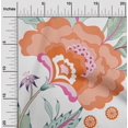 thumbnail image 2 of oneOone Georgette Viscose White Fabric Botanical Floral Craft Projects Decor Fabric Printed By The Yard 42 Inch Wide, 2 of 4