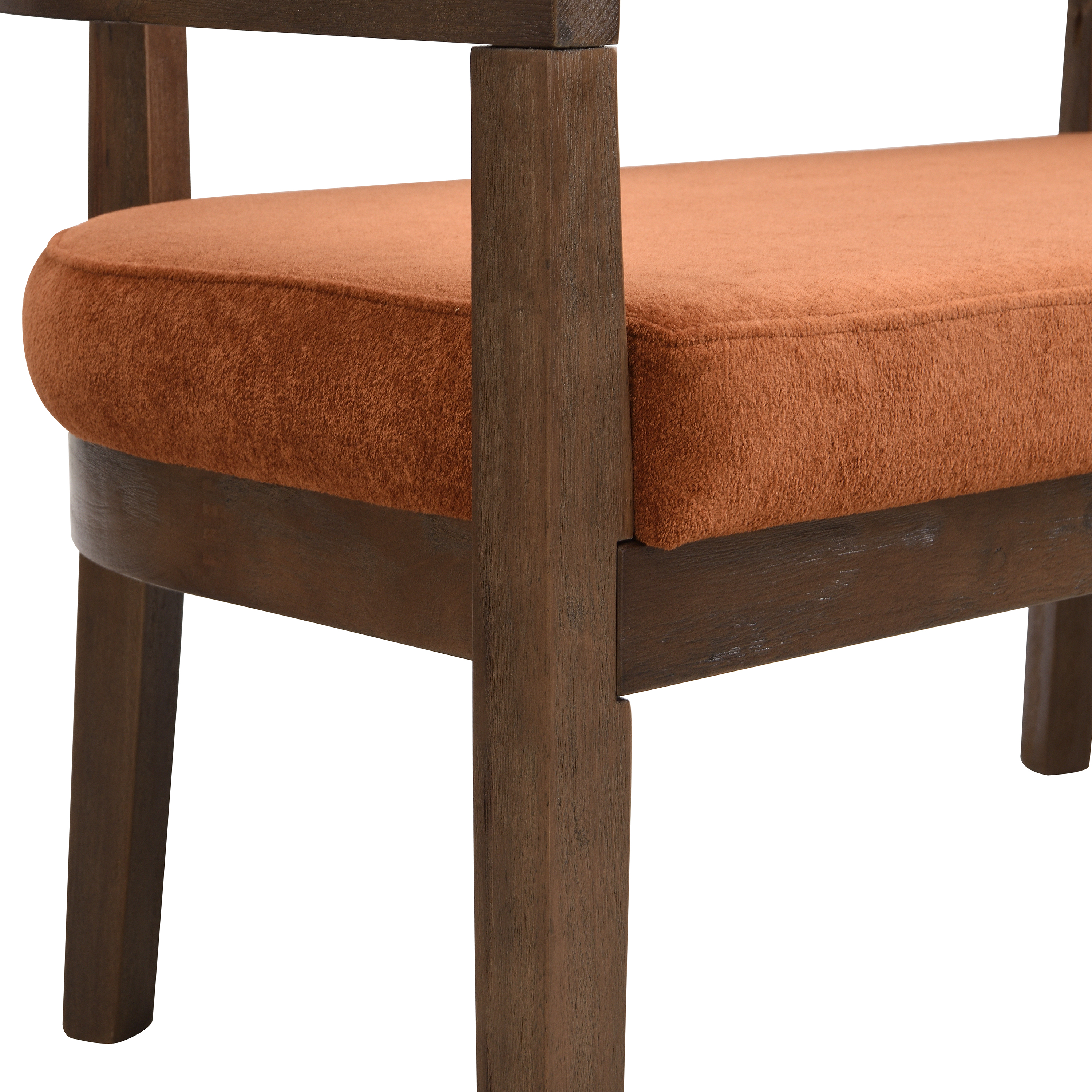 Noble House 47.5" Rattan Loveseat with Cushioned Seat,Hand-Woven Breathable Backrest,Natural Ash Frame & Beige Upholstery,Walnut+Dark Orange