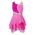 thumbnail image 1 of Jhaoyu Robe de Patinage à Glace Sans Manches pour Filles avec Strass Scintillants, Robe de Danse Ballet Gymnastique Rose Vif 10, 1 of 6