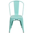 thumbnail image 3 of Commercial Grade 4 Pack Mint Green Metal Indoor-Outdoor Stackable Chair, 3 of 8