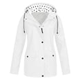 thumbnail image 1 of Veste de Pluie Mode pour Femmes m Coupe-Vent avec Capuche Légère Longue Veste Rétro Manche Coupe-Vent à Fermeture Éclair Vestes d'Hiver pour Femmes Imperméable à Cordon avec Poches, 1 of 4