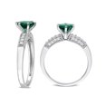 thumbnail image 3 of 1.00 Carat (ctw) Lab-Created Emerald Ring in 10K White Gold with Diamonds, 3 of 5