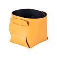 thumbnail image 2 of pitrice PU Leather Storage Bag Solid Color Foldable Fashionable Scratchproof Key Earbud Remote Control Case Container Box Black Yellow, 2 of 9