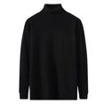 thumbnail image 4 of Pull Tricoté à Manches Longues Col Montant Couleur Unie Mode Décontractée pour Hommes, 4 of 8