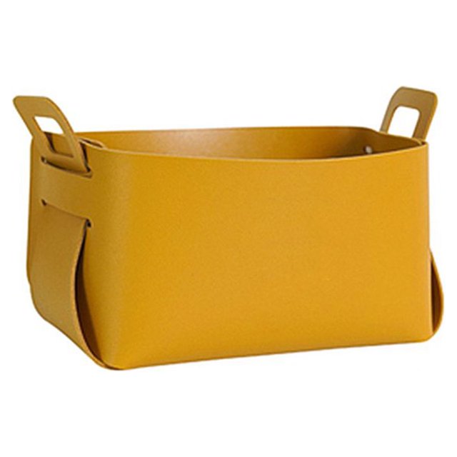 AMERTEER Storage Basket Leather Organizer Holder Container Box Cosmetic Decoration