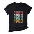 thumbnail image 4 of Chemises à Manches Courtes pour Femmes Mode Décontractée 1982 Imprimé Col Rond Ample T-Shirt à Manches Courtes Chandail Hauts Hauts à Manches Courtes pour Femmes Hauts à Manches Courtes pour Femmes, 4 of 4